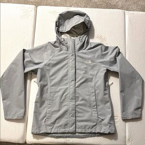 Women’s M North Face Venture 2 Waterproof Hooded Rain Jacket - Heathered Gray
